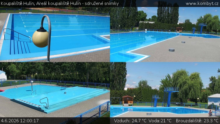 Koupaliště Hulín - Areál koupaliště Hulín - sdružené snímky - 4.6.2026 v 12:00