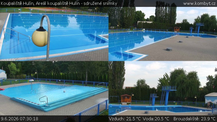Koupaliště Hulín - Areál koupaliště Hulín - sdružené snímky - 9.6.2026 v 07:30