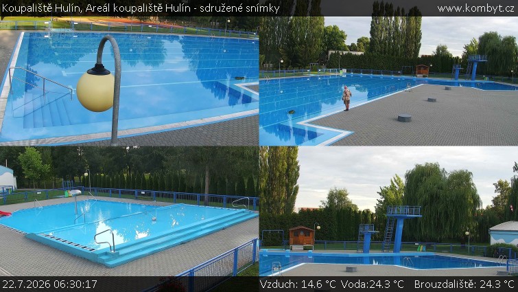 Koupaliště Hulín - Areál koupaliště Hulín - sdružené snímky - 22.7.2026 v 06:30