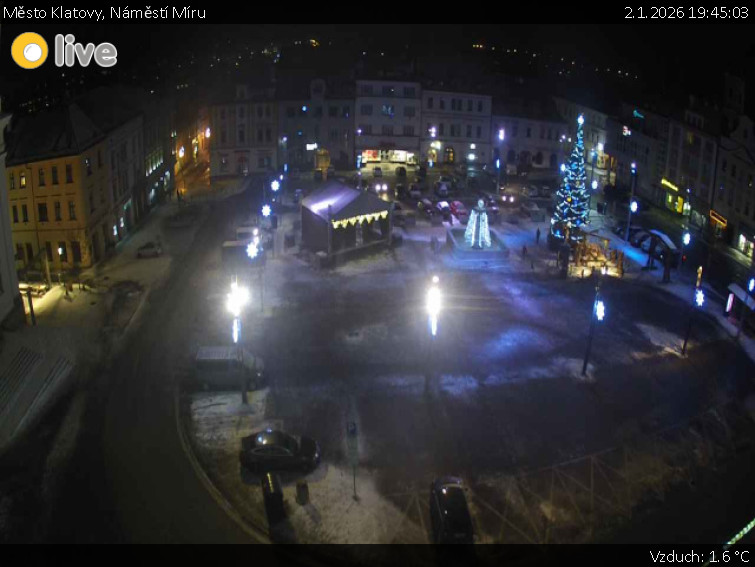 Město Klatovy - Náměstí Míru - 2.1.2026 v 19:45