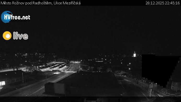Město Rožnov pod Radhoštěm - Ulice Meziříčská - 28.12.2025 v 22:45