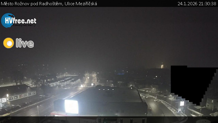 Město Rožnov pod Radhoštěm - Ulice Meziříčská - 24.1.2026 v 21:30