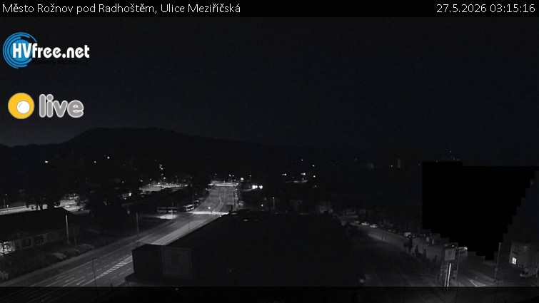 Město Rožnov pod Radhoštěm - Ulice Meziříčská - 27.5.2026 v 03:15