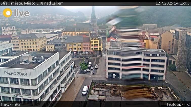 Město Ústí nad Labem - Střed města - 12.7.2025 v 14:15 Město Ústí nad Labem - Střed města - 12.7.2025 v 14:15