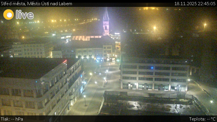 Město Ústí nad Labem - Střed města - 18.11.2025 v 22:45