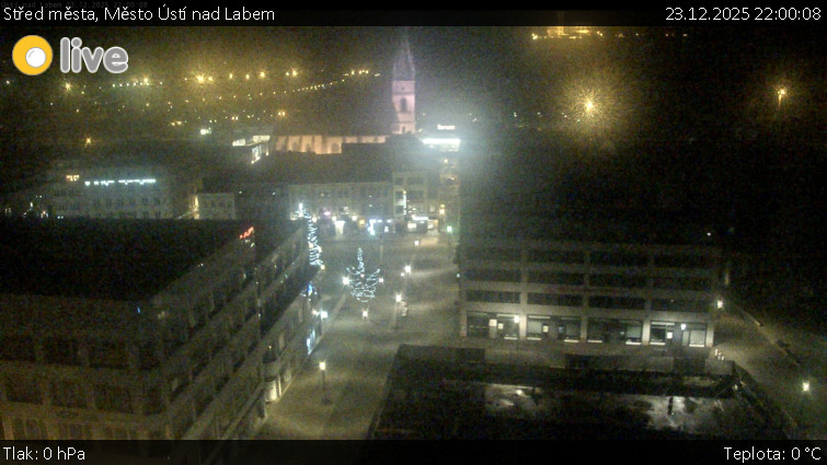 Město Ústí nad Labem - Střed města - 23.12.2025 v 22:00