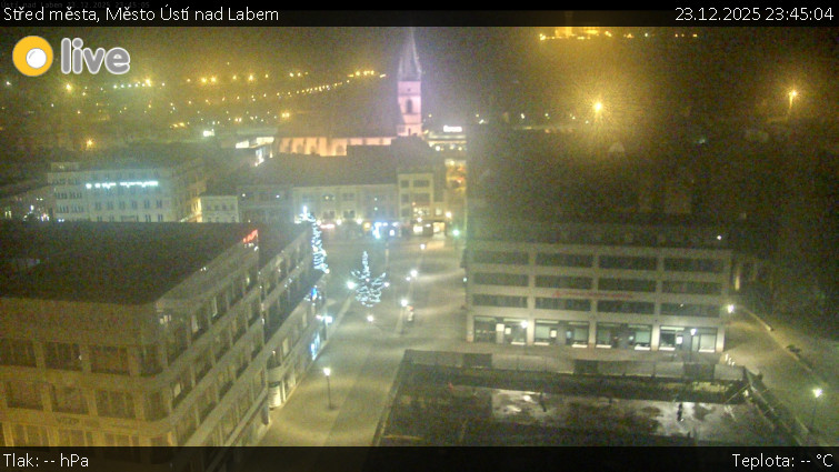 Město Ústí nad Labem - Střed města - 23.12.2025 v 23:45