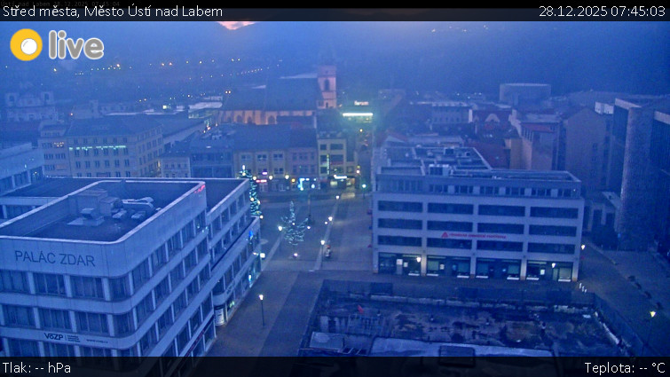 Město Ústí nad Labem - Střed města - 28.12.2025 v 07:45