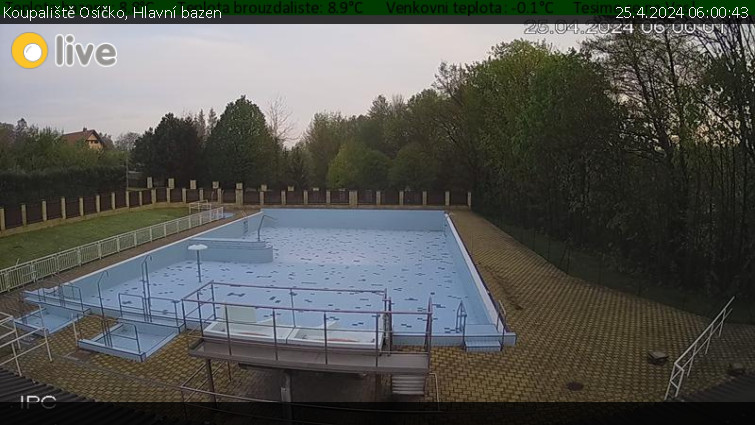 Koupaliště Osíčko - Hlavní bazen - 25.4.2024 v 06:00