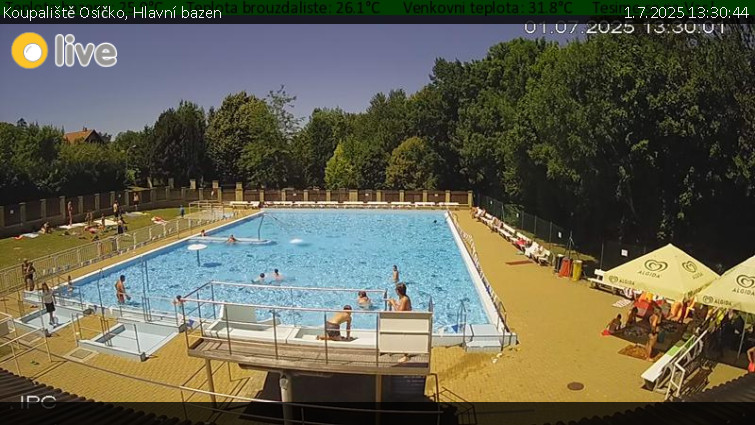 Koupaliště Osíčko - Hlavní bazen - 1.7.2025 v 13:30 Koupaliště Osíčko - Hlavní bazen - 1.7.2025 v 13:30