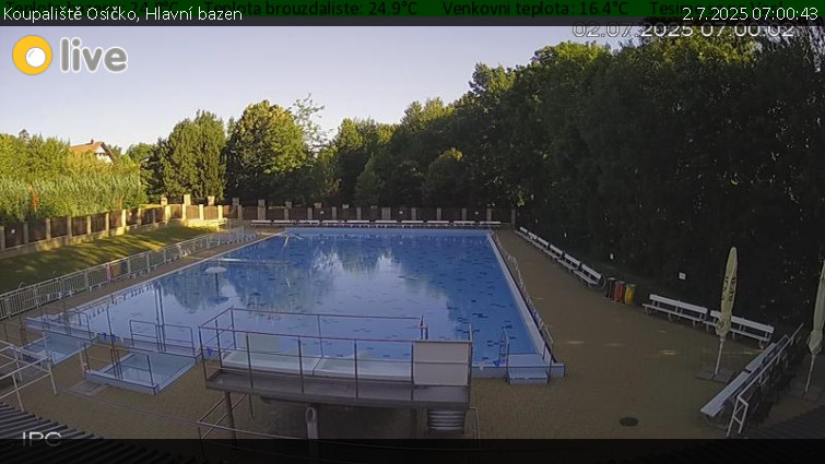 Koupaliště Osíčko - Hlavní bazen - 2.7.2025 v 07:00 Koupaliště Osíčko - Hlavní bazen - 2.7.2025 v 07:00