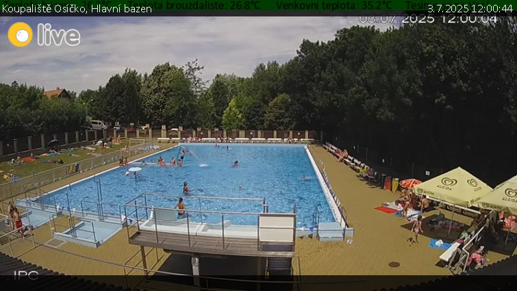 Koupaliště Osíčko - Hlavní bazen - 3.7.2025 v 12:00