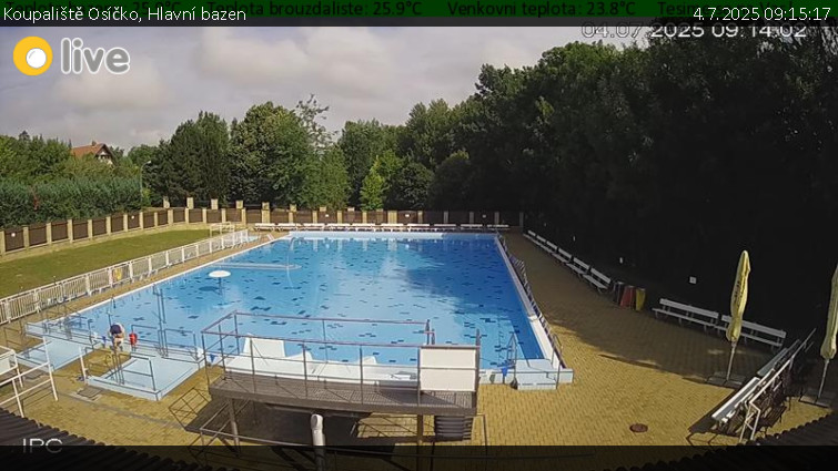 Koupaliště Osíčko - Hlavní bazen - 4.7.2025 v 09:15 Koupaliště Osíčko - Hlavní bazen - 4.7.2025 v 09:15