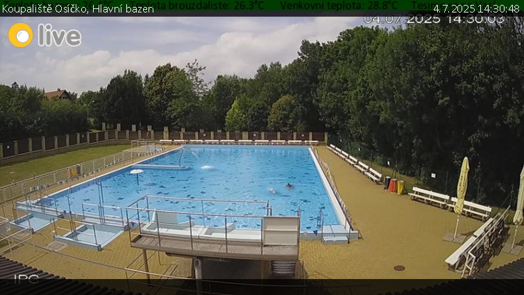 Koupaliště Osíčko - Hlavní bazen - 4.7.2025 v 14:30 Koupaliště Osíčko - Hlavní bazen - 4.7.2025 v 14:30