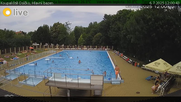 Koupaliště Osíčko - Hlavní bazen - 6.7.2025 v 12:00 Koupaliště Osíčko - Hlavní bazen - 6.7.2025 v 12:00