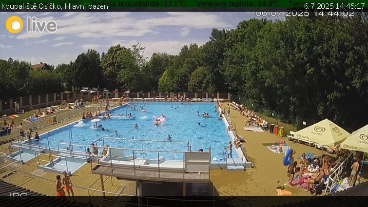 Koupaliště Osíčko - Hlavní bazen - 6.7.2025 v 14:45 Koupaliště Osíčko - Hlavní bazen - 6.7.2025 v 14:45