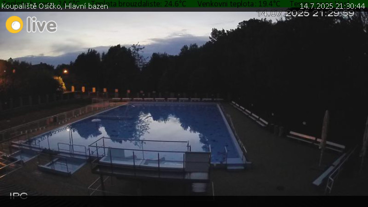 Koupaliště Osíčko - Hlavní bazen - 14.7.2025 v 21:30 Koupaliště Osíčko - Hlavní bazen - 14.7.2025 v 21:30