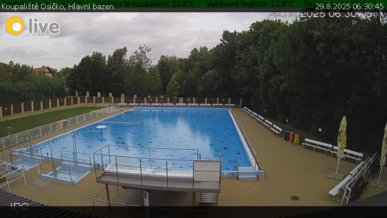 Koupaliště Osíčko - Hlavní bazen - 29.8.2025 v 06:30 Koupaliště Osíčko - Hlavní bazen - 29.8.2025 v 06:30