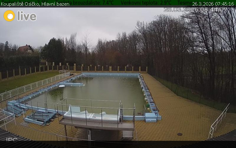 Koupaliště Osíčko - Hlavní bazen - 26.3.2026 v 07:45