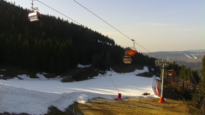 Skiareál Klínovec - Sjezdovka Jáchymovská, lanovka Prima Express - 22.3.2026 v 08:45