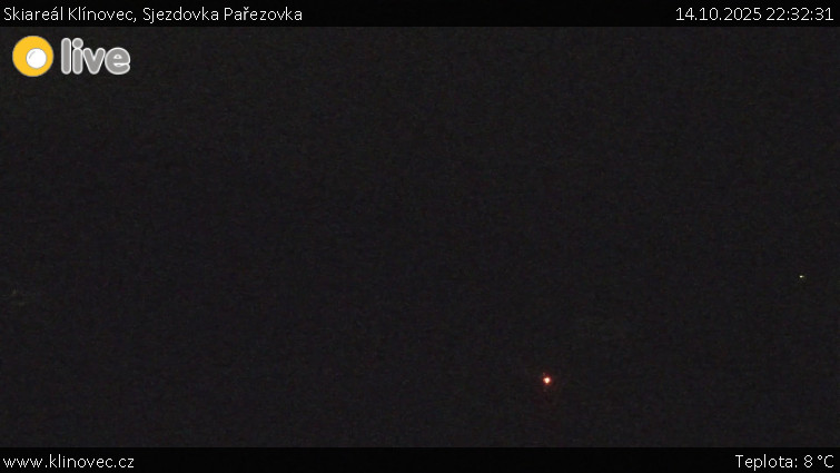 Skiareál Klínovec - Sjezdovka Pařezovka, lanovka CineStar Express - 14.10.2025 v 22:32 Skiareál Klínovec - Sjezdovka Pařezovka, lanovka CineStar Express - 14.10.2025 v 22:32