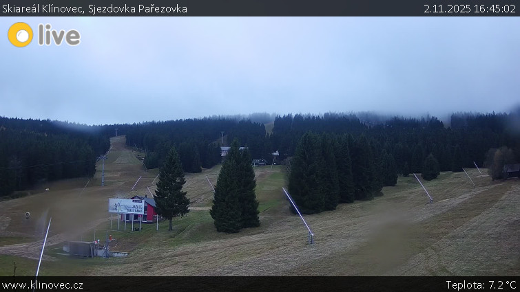Skiareál Klínovec - Sjezdovka Pařezovka, lanovka CineStar Express - 2.11.2025 v 16:45 Skiareál Klínovec - Sjezdovka Pařezovka, lanovka CineStar Express - 2.11.2025 v 16:45