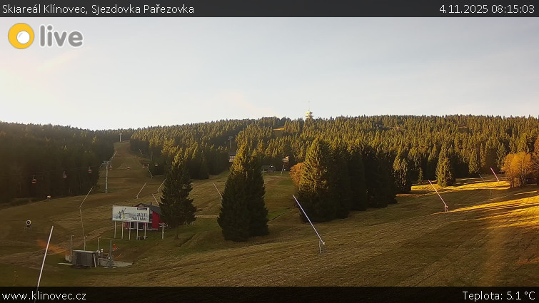 Skiareál Klínovec - Sjezdovka Pařezovka, lanovka CineStar Express - 4.11.2025 v 08:15