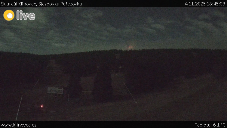 Skiareál Klínovec - Sjezdovka Pařezovka, lanovka CineStar Express - 4.11.2025 v 18:45