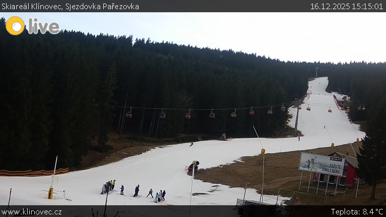 Skiareál Klínovec - Sjezdovka Pařezovka, lanovka CineStar Express - 16.12.2025 v 15:15
