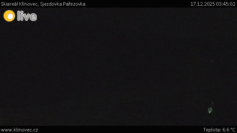 Skiareál Klínovec - Sjezdovka Pařezovka, lanovka CineStar Express - 17.12.2025 v 03:45