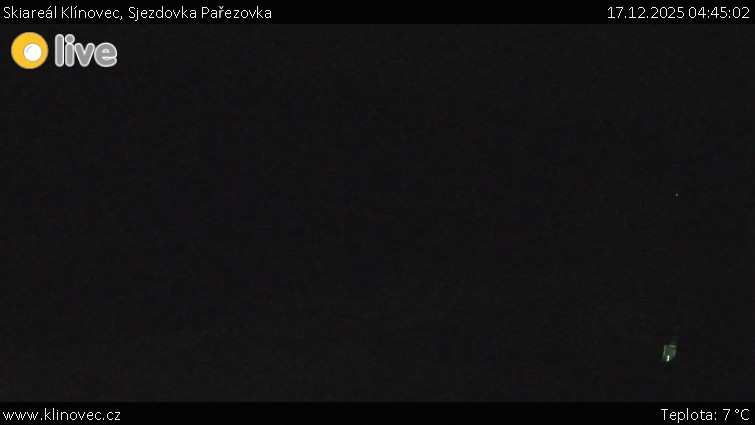 Skiareál Klínovec - Sjezdovka Pařezovka, lanovka CineStar Express - 17.12.2025 v 04:45