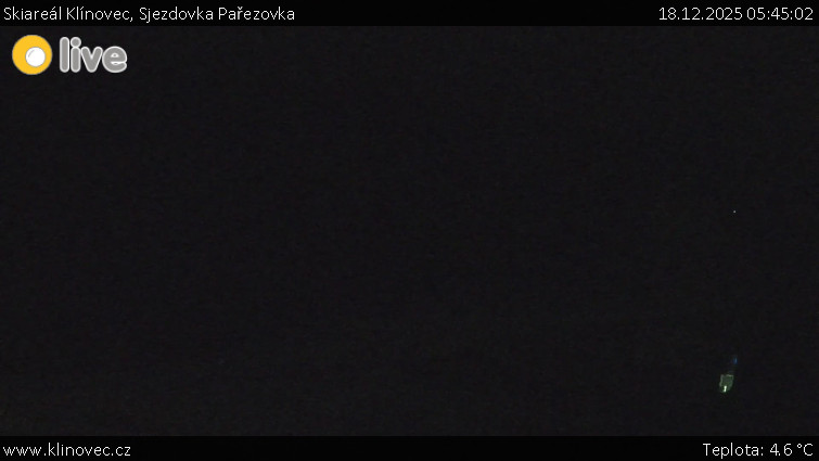 Skiareál Klínovec - Sjezdovka Pařezovka, lanovka CineStar Express - 18.12.2025 v 05:45