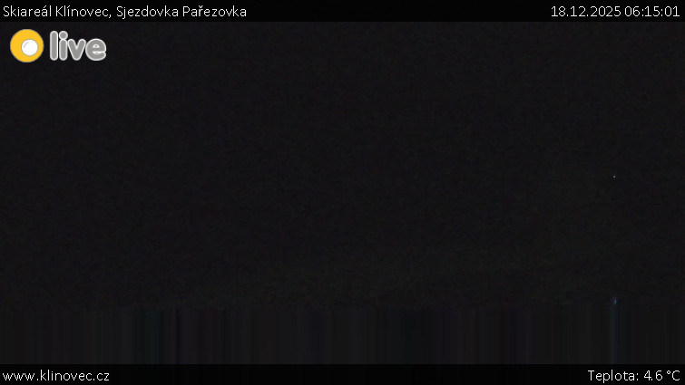 Skiareál Klínovec - Sjezdovka Pařezovka, lanovka CineStar Express - 18.12.2025 v 06:15