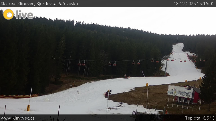 Skiareál Klínovec - Sjezdovka Pařezovka, lanovka CineStar Express - 18.12.2025 v 15:15
