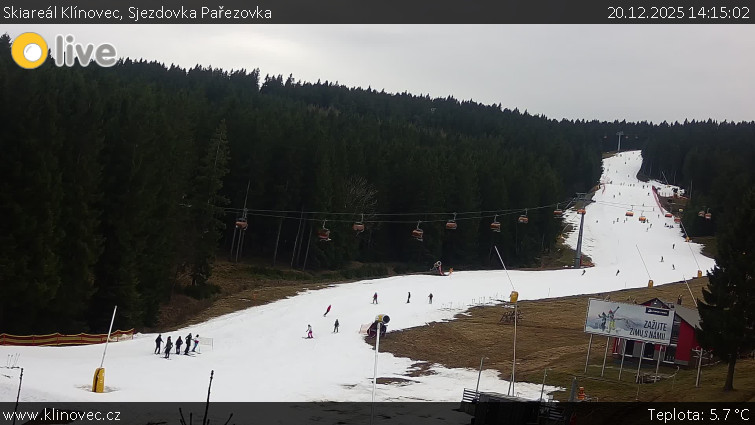 Skiareál Klínovec - Sjezdovka Pařezovka, lanovka CineStar Express - 20.12.2025 v 14:15