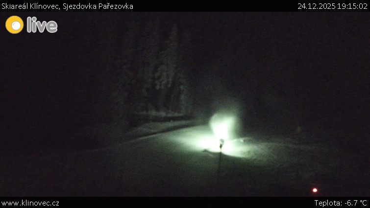 Skiareál Klínovec - Sjezdovka Pařezovka, lanovka CineStar Express - 24.12.2025 v 19:15