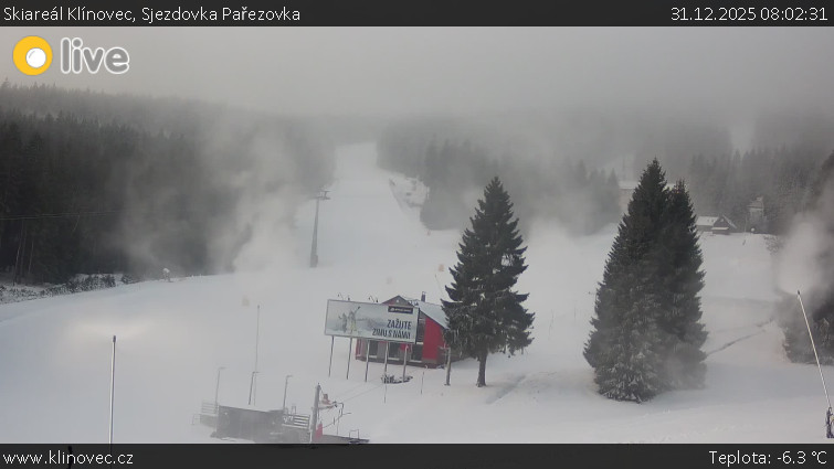 Skiareál Klínovec - Sjezdovka Pařezovka, lanovka CineStar Express - 31.12.2025 v 08:02
