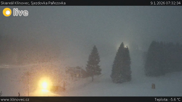 Skiareál Klínovec - Sjezdovka Pařezovka, lanovka CineStar Express - 9.1.2026 v 07:32