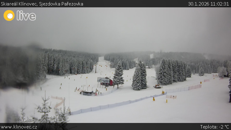 Skiareál Klínovec - Sjezdovka Pařezovka, lanovka CineStar Express - 30.1.2026 v 11:02