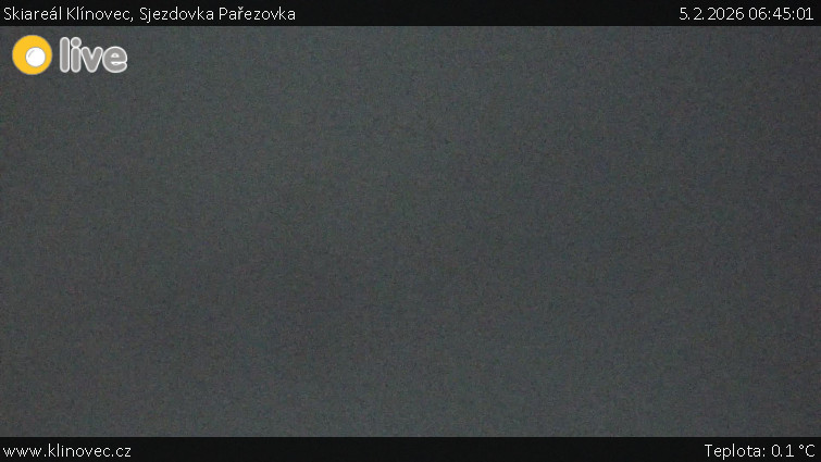 Skiareál Klínovec - Sjezdovka Pařezovka, lanovka CineStar Express - 5.2.2026 v 06:45