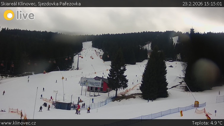 Skiareál Klínovec - Sjezdovka Pařezovka, lanovka CineStar Express - 23.2.2026 v 15:15