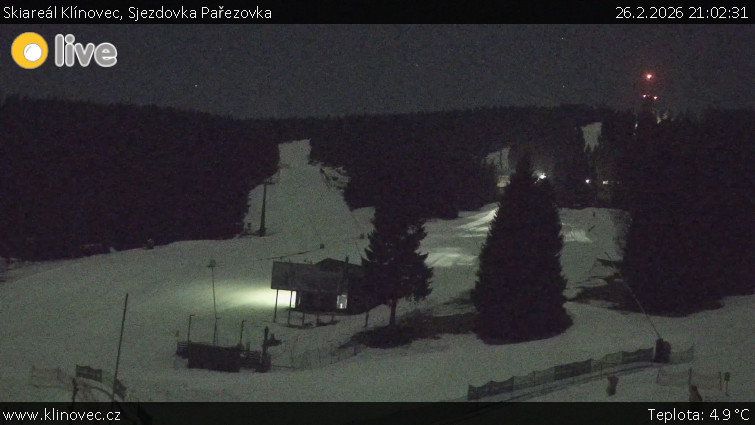 Skiareál Klínovec - Sjezdovka Pařezovka, lanovka CineStar Express - 26.2.2026 v 21:02