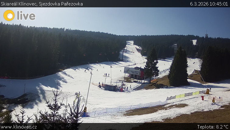 Skiareál Klínovec - Sjezdovka Pařezovka, lanovka CineStar Express - 6.3.2026 v 10:45