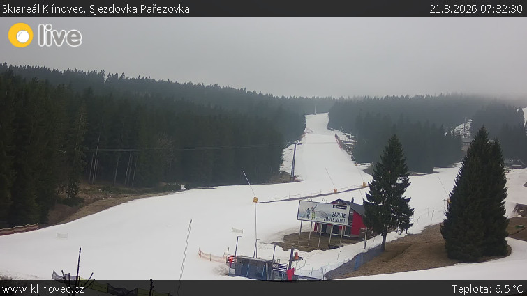 Skiareál Klínovec - Sjezdovka Pařezovka, lanovka CineStar Express - 21.3.2026 v 07:32