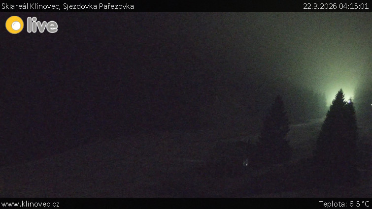Skiareál Klínovec - Sjezdovka Pařezovka, lanovka CineStar Express - 22.3.2026 v 04:15