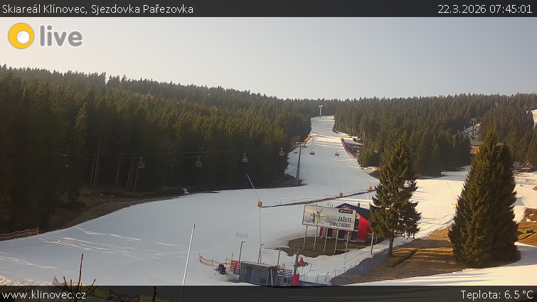 Skiareál Klínovec - Sjezdovka Pařezovka, lanovka CineStar Express - 22.3.2026 v 07:45
