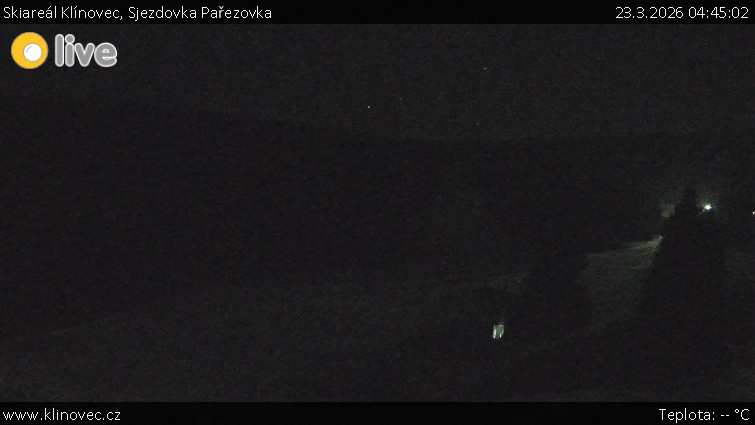 Skiareál Klínovec - Sjezdovka Pařezovka, lanovka CineStar Express - 23.3.2026 v 04:45
