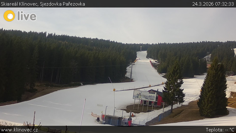 Skiareál Klínovec - Sjezdovka Pařezovka, lanovka CineStar Express - 24.3.2026 v 07:32