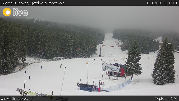 Skiareál Klínovec - Sjezdovka Pařezovka, lanovka CineStar Express - 31.3.2026 v 12:15