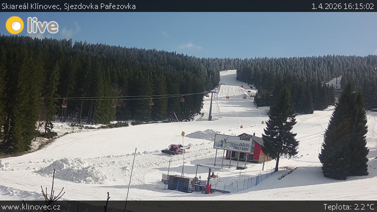 Skiareál Klínovec - Sjezdovka Pařezovka, lanovka CineStar Express - 1.4.2026 v 16:15